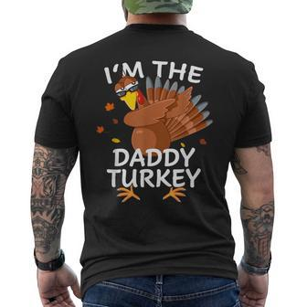 Daddy Turkey Matching Outfit Thanksgiving Pajamas Family Men's T-shirt Back Print - Seseable