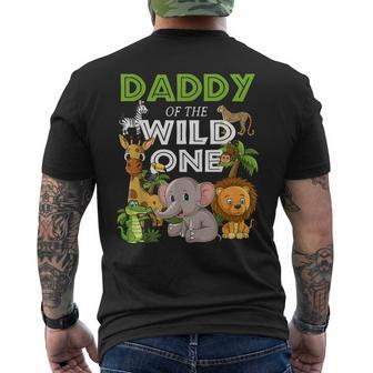 Daddy Of The Wild One Zoo Birthday Safari Jungle Animal Men's T-shirt Back Print - Seseable