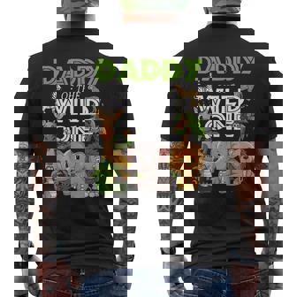 Daddy Of The Wild One Zoo Birthday Safari Jungle Animal Men's T-shirt Back Print - Seseable