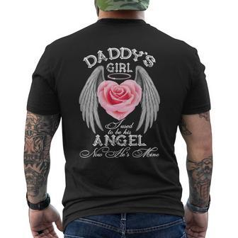 Daddys Girl I Used To Be His Angel Now Hes Mine Rose Wings Men's Back Print T-shirt | Mazezy
