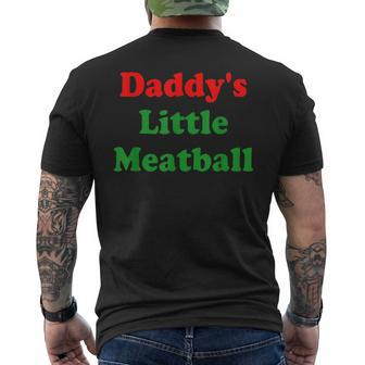 Daddys Little Meatball Mens Back Print T-shirt - Monsterry UK