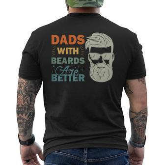 Dads With Beards Are Better Vintage Funny Fathers Day Joke Mens Back Print T-shirt | Mazezy
