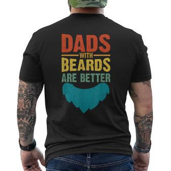 Dads With Beards Are Better Vintage Funny Fathers Day Joke Mens Back Print T-shirt | Mazezy CA