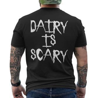 Dairy Is Scary For Vegans Veganism Mens Back Print T-shirt | Mazezy