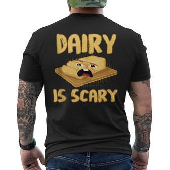 Dairy Is Scary Lactose Intolerant Vegan Mens Back Print T-shirt | Mazezy