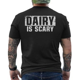 Dairy Is Scary Vegan Mens Back Print T-shirt | Mazezy