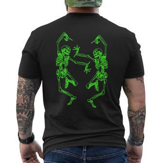 Dancing Skeletons Glow Halloween Dance Challenge Dancing Funny Gifts Mens Back Print T-shirt | Mazezy