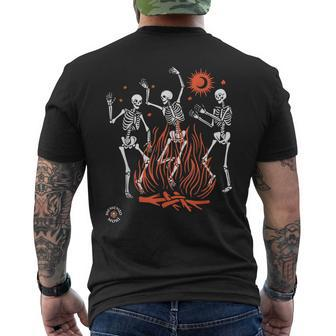 Dancing Skeletons Vintage Day Of The Dead Halloween Dancing Funny Gifts Mens Back Print T-shirt | Mazezy