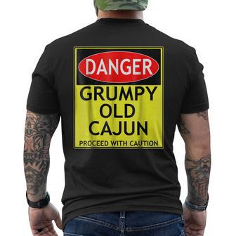Danger Grumpy Old Cajun Proceed With Caution Men's Back Print T-shirt | Mazezy