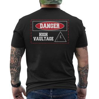 Danger High Vaultage Pole Vault Track And Field Jumping Mens Back Print T-shirt | Mazezy
