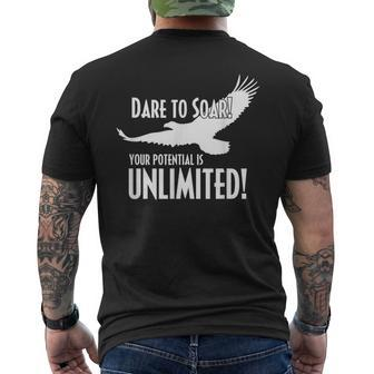 Dare To Soar Your Potential Is Unlimited Eagle Men's T-shirt Back Print | Mazezy