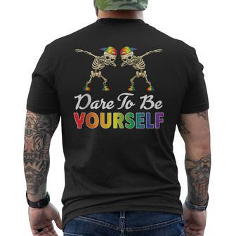 Dare To Be Yourself Cute Lgbt Gay Pride Mens Back Print T-shirt | Mazezy