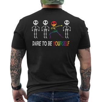 Dare To Be Yourself | Cute Lgbt Pride Mens Back Print T-shirt | Mazezy