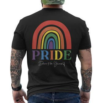 Dare To Be Yourself Love Is Love Gay Pride Month Lgbtq Men's T-shirt Back Print | Mazezy