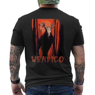 Dark Wendigo Spirit Of The Horror Forest Halloween Ghost Halloween Ghost Men's T-shirt Back Print | Mazezy