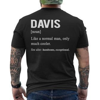 Davis Name Gift Davis Funny Definition Mens Back Print T-shirt - Seseable
