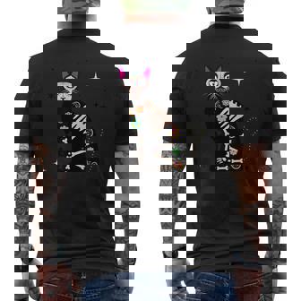Day Of The Dead Cat Dia De Los Muertos Cat Sugar Skull Men's T-shirt Back Print - Thegiftio