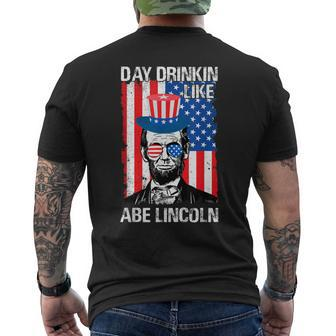 Day Drinking Like Abe Lincoln Funny Usa 4Th Of July 2023 Men Mens Back Print T-shirt | Mazezy AU