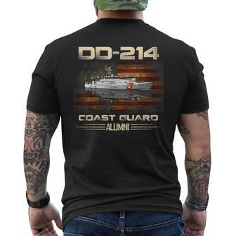 Dd214 Us Coast Guard Alumni Flag Vintage Uscg Veteran Veteran Funny Gifts Mens Back Print T-shirt | Mazezy