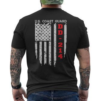 Dd214 Us Coast Guard Alumni Uscg American Flag Mens Back Print T-shirt | Mazezy