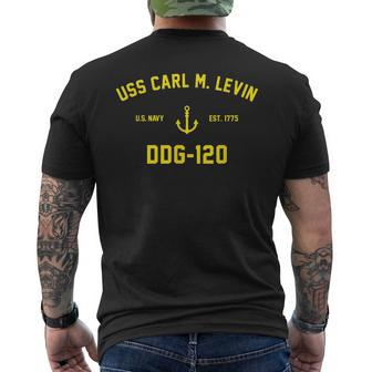 Ddg120 Uss Carl M Levin Mens Back Print T-shirt - Thegiftio UK