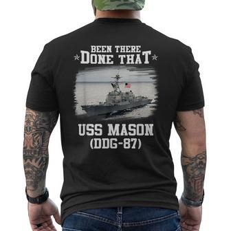 Ddg87 Uss Mason Navy Ships Men's Back Print T-shirt | Mazezy