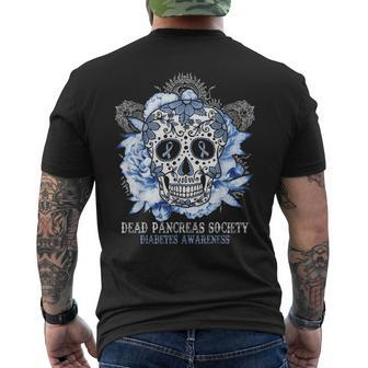 Dead Pancreas Society Diabetes Awareness Sugar Skull Men's T-shirt Back Print | Mazezy