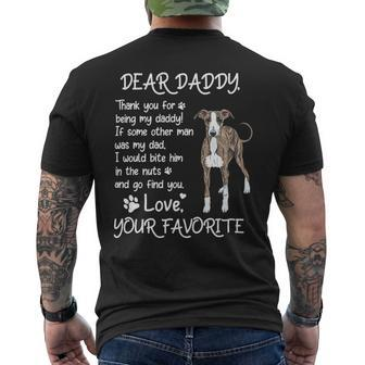 Dear Daddy Greyhound Dog Dad Fathers Day Mens Back Print T-shirt - Monsterry UK