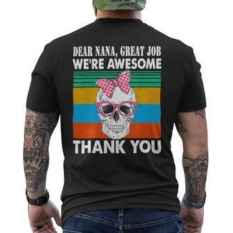 Dear Nana Great Job Were Awesome Thank You Grandma Mens Back Print T-shirt - Monsterry