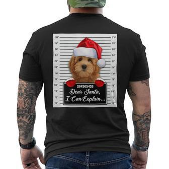 Dear Santa I Can Explain Funny Christmas Goldendoodle Xmas Mens Back Print T-shirt - Monsterry