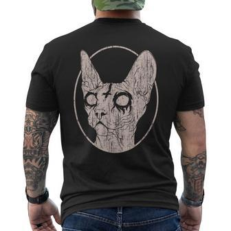 Death Metal Sphynx Cat Men's T-shirt Back Print | Mazezy CA