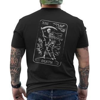 Death Tarot Card W Reaper Skeleton Reading Profound Change Men's T-shirt Back Print | Mazezy
