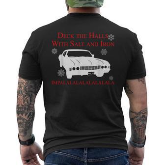 Deck The Halls With Salt And Iron Impalalalalala Men's T-shirt Back Print - Monsterry UK