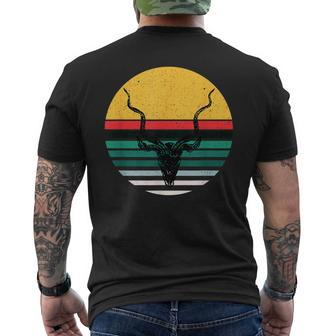 Deer Head Retro Hunting Jungle Impala Safari Kudu Hunter Men's T-shirt Back Print | Mazezy