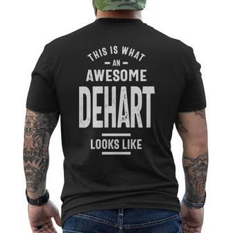 Dehart Name Gift This Is What An Awesome Dehart Looks Like Mens Back Print T-shirt - Seseable
