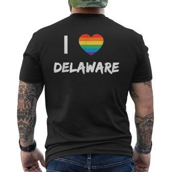 Delaware Gay Pride Lbgt Mens Back Print T-shirt | Mazezy