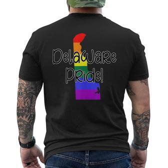 Delaware Gay Pride Mens Back Print T-shirt | Mazezy