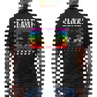 Delaware Pride Flag Pride Month Lgbtq Flag Lgbt Community De Mens Back Print T-shirt | Mazezy