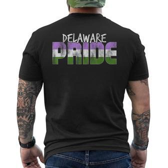 Delaware Pride Genderqueer Flag Mens Back Print T-shirt | Mazezy