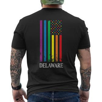 Delaware Pride Month Pride Flag Lgbt Community Lgbtq Flag De Mens Back Print T-shirt | Mazezy