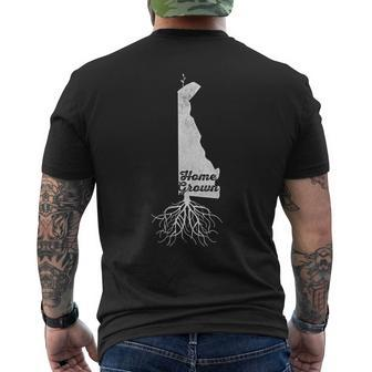 Delaware T Home Grown Roots De State Pride Mens Back Print T-shirt | Mazezy