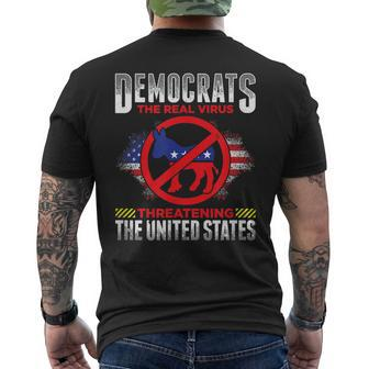 Democrats Suck Are Stupid The Real Virus Threatening The Us Men's Back Print T-shirt | Mazezy