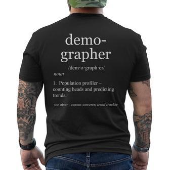 Demographer Definition Dictionary Demography Men's T-shirt Back Print | Mazezy