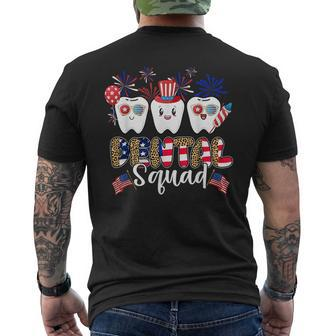Dental Squad 4Th Of July America Flag Patriotic Dentist Mens Back Print T-shirt - Seseable