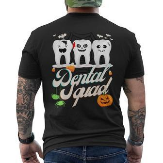 Dental Squad Dentist Halloween Costume Spooky Pumpkin Th Mens Back Print T-shirt | Mazezy