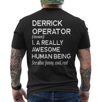 Derrick Operator Definition Oil Natural Gas Miner Men's T-shirt Back Print | Mazezy