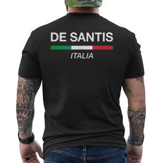 Desantis Italian Name Italy Flag Italia Family Surname Mens Back Print T-shirt | Mazezy