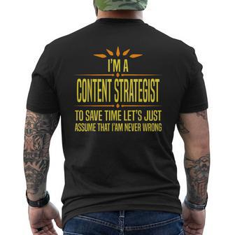 Im A Desk Content Strategist Men's T-shirt Back Print | Mazezy