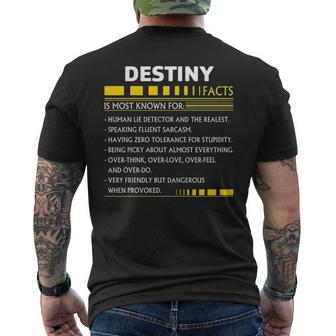 Destiny Name Gift Destiny Facts V4 Mens Back Print T-shirt - Seseable