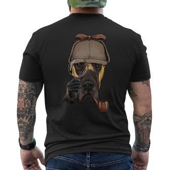 Detective Great Dane Spy Investigator Puppy Animal Dog Lover Mens Back Print T-shirt - Monsterry CA